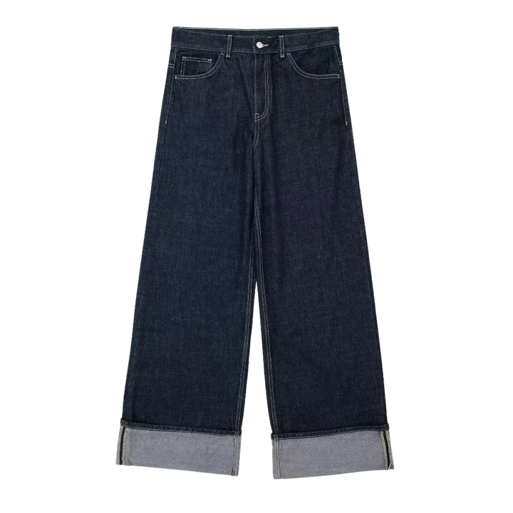 Hermine | Jeans en denim taille haute à jambe large
