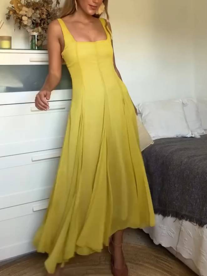 Oriane | Robe longue sans bretelles à encolure carrée