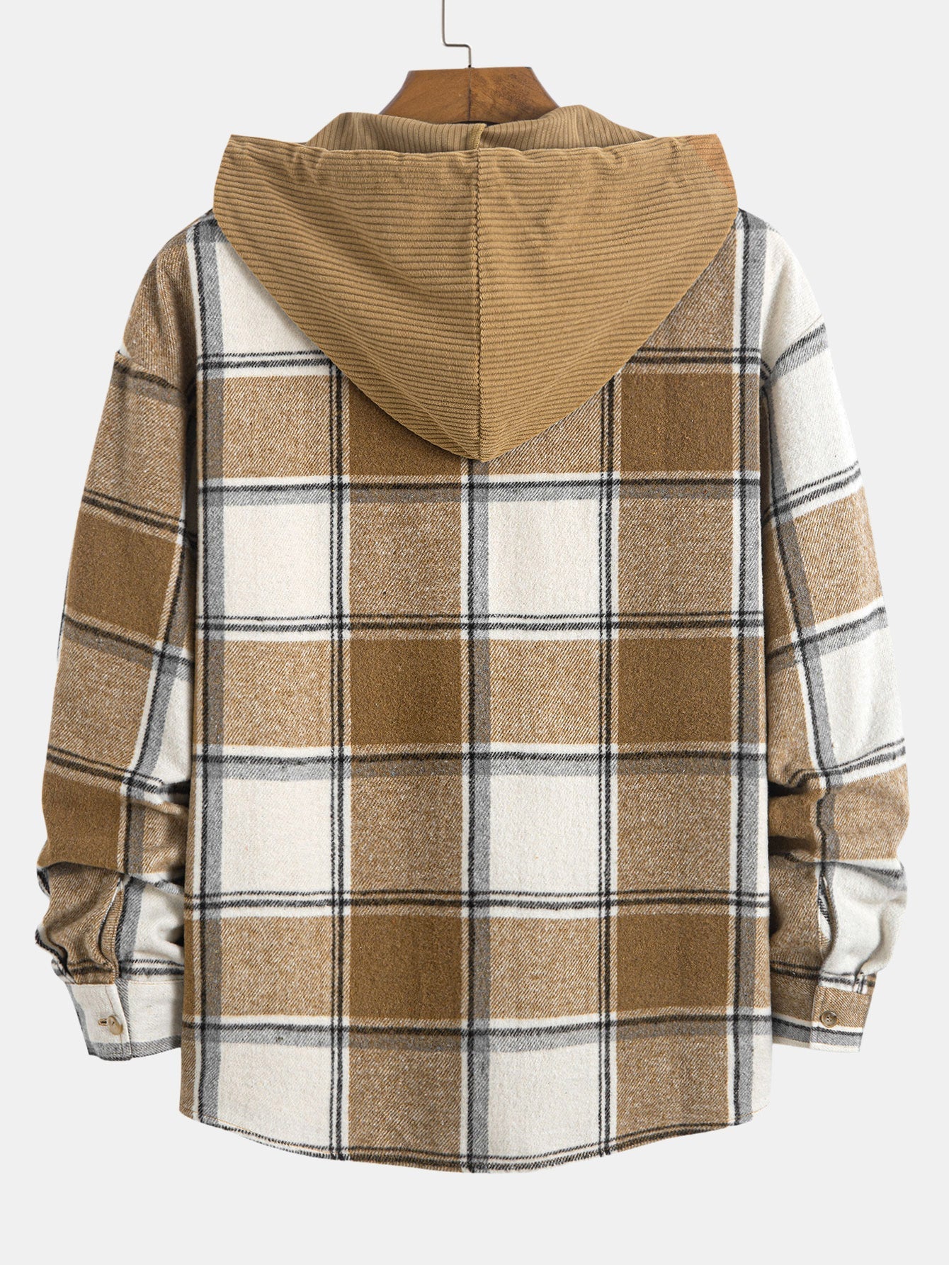 Laurent™ - Chemise à capuche en velours côtelé à carreaux
