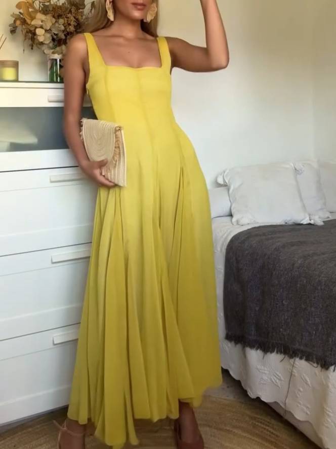 Oriane | Robe longue sans bretelles à encolure carrée