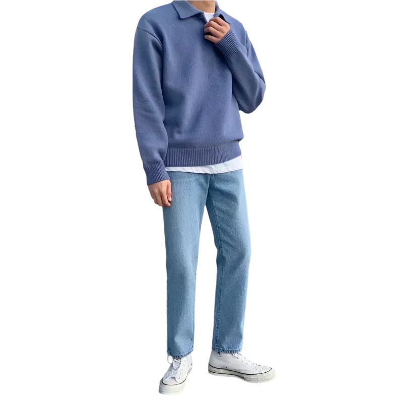 Laurent™ | Demi-zip boutonné en laine