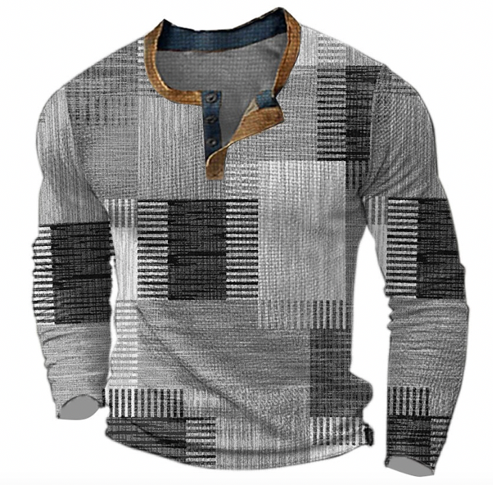 MarcoVinci - Pull homme à col rond et fermeture à boutons