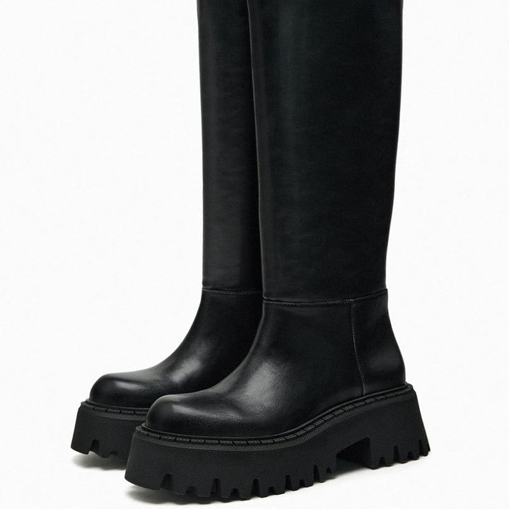Sylvie | Bottes Chunky Noires Hautes Indémodables