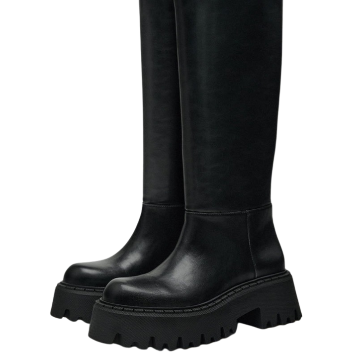 Sylvie | Bottes Chunky Noires Hautes Indémodables