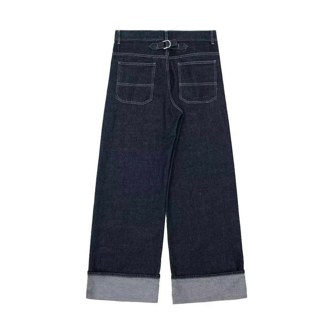Hermine | Jeans en denim taille haute à jambe large