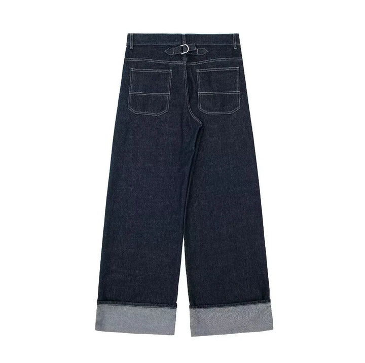 Hermine | Jeans en denim taille haute à jambe large