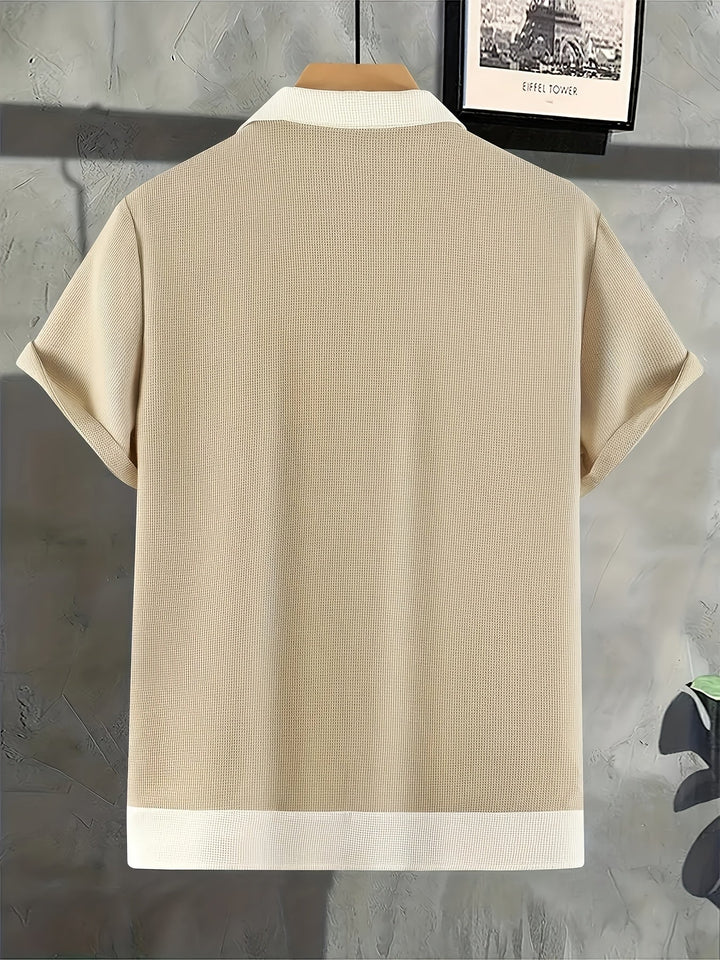 Laurent™ | Chemise Lin Contrasté Élégant