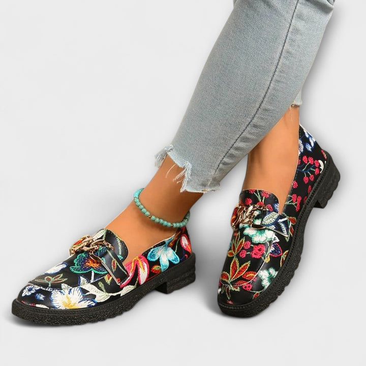 Dorien | Mocassins multicolores avec motif floral