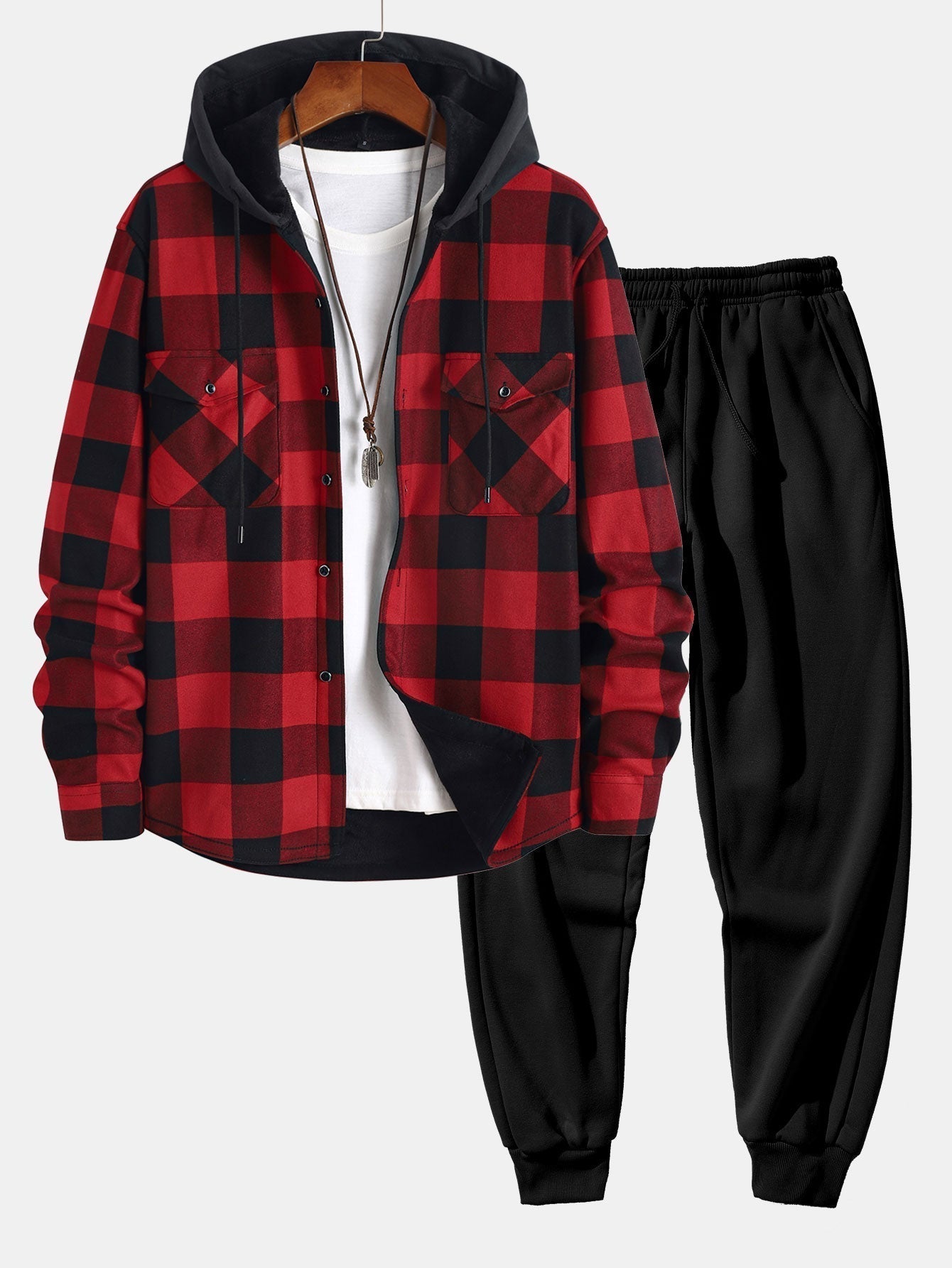 Laurent™ - Chemise à capuche flanelle & Pantalon jogging