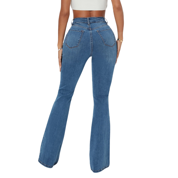 Jacinthe | Jeans Évasés Taille Haute Curvy