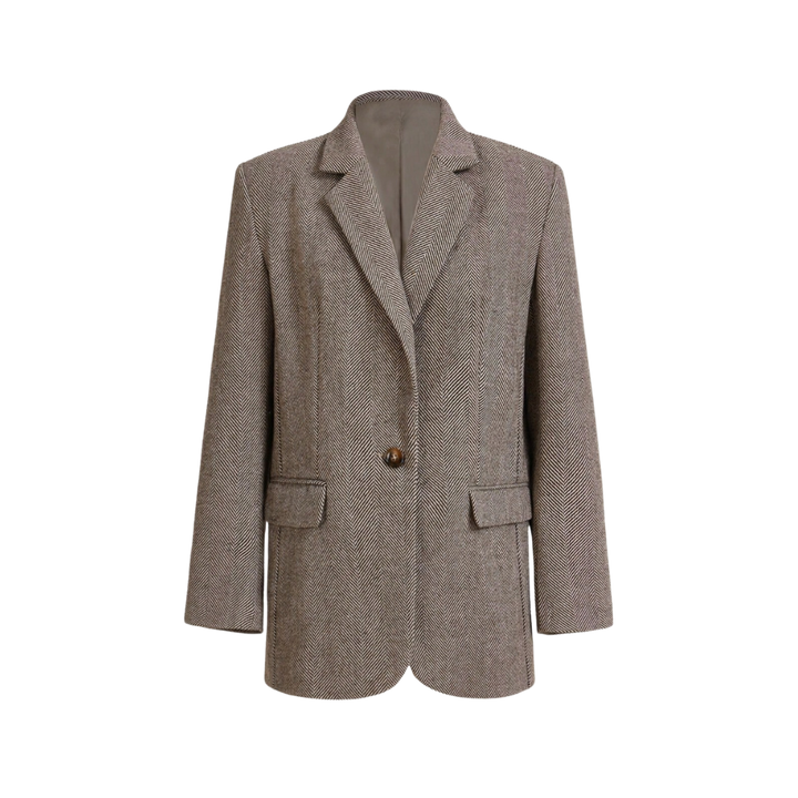 Nicole | Blazer Café Brun à Bouton Unique
