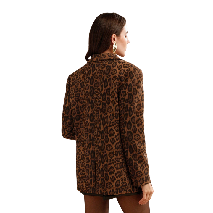 Marie-Claire | Blazer à Bouton Unique Imprimé Léopard