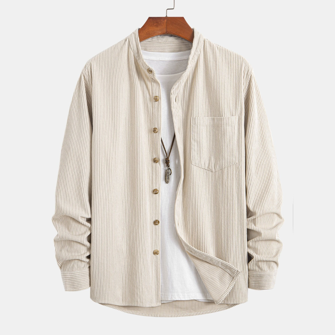 Laurent™ - Chemise en velours côtelé à col montant