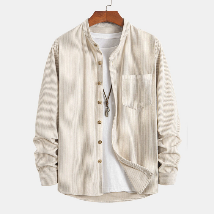 Laurent™ - Chemise en velours côtelé à col montant