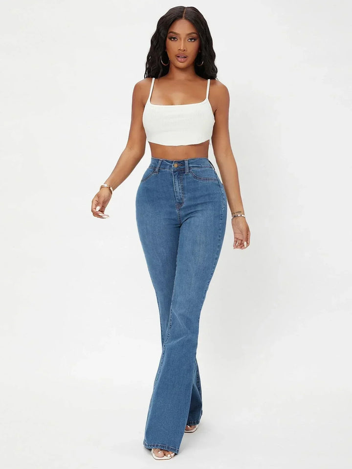 Jacinthe | Jeans Évasés Taille Haute Curvy