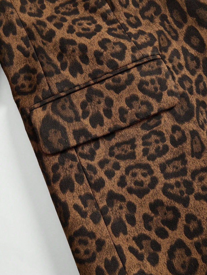 Marie-Claire | Blazer à Bouton Unique Imprimé Léopard