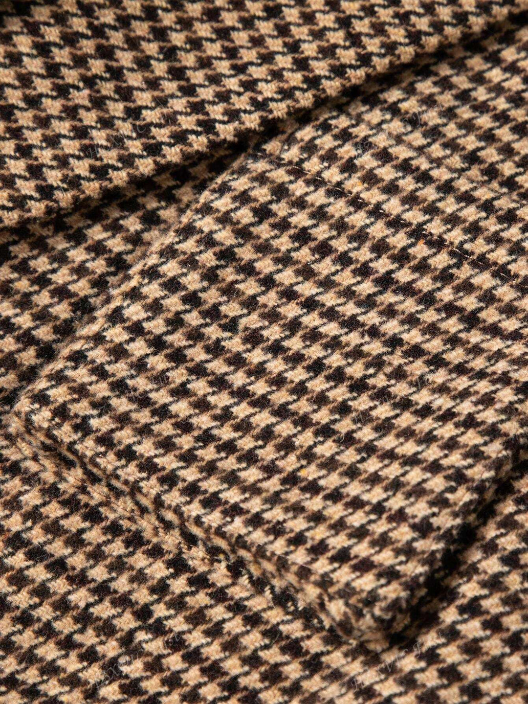 Mathilde | Blazer à Carreaux Marron à Simple Boutonnage