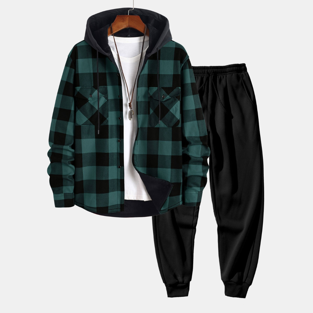 Laurent™ - Chemise à capuche flanelle & Pantalon jogging