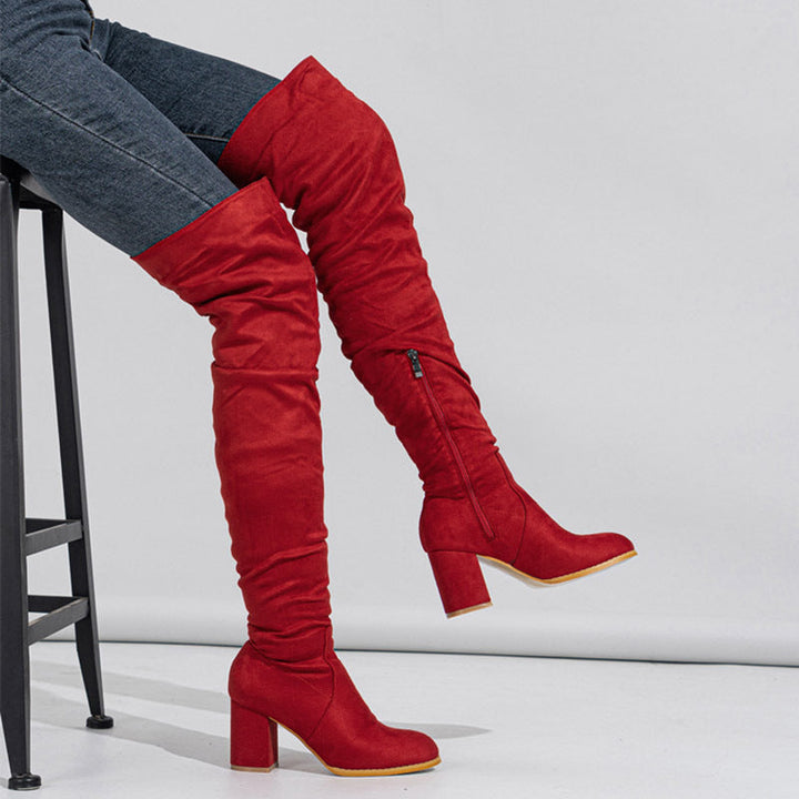 Sandrine | Bottes à Talon Bloc au-dessus du Genou