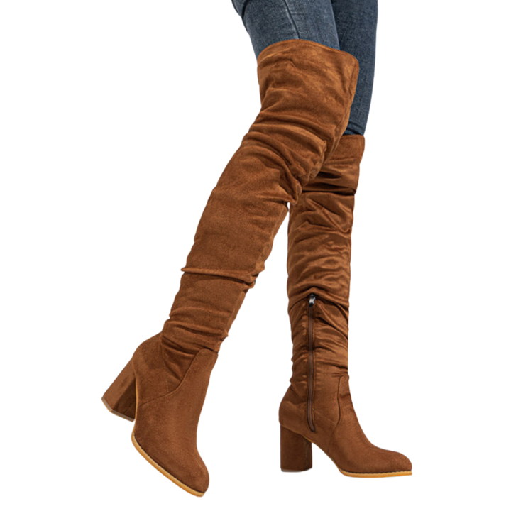 Sandrine | Bottes à Talon Bloc au-dessus du Genou