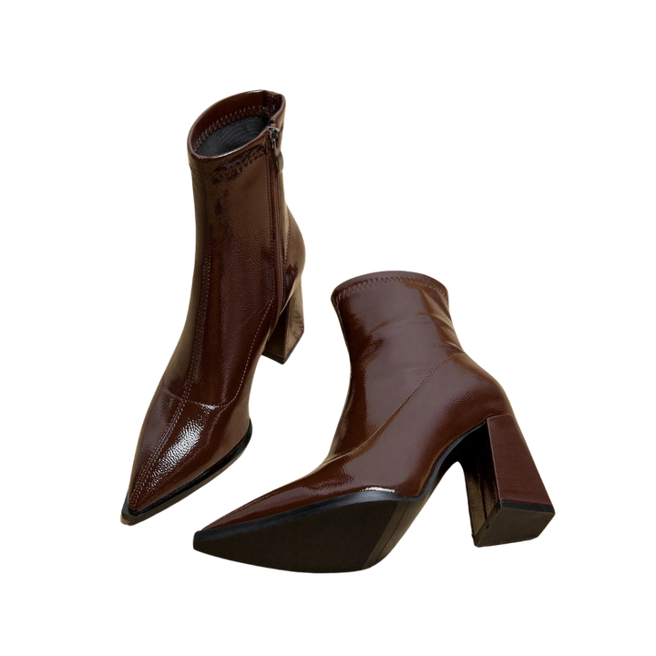 Stéphanie | Bottines en Cuir Verni Sleek