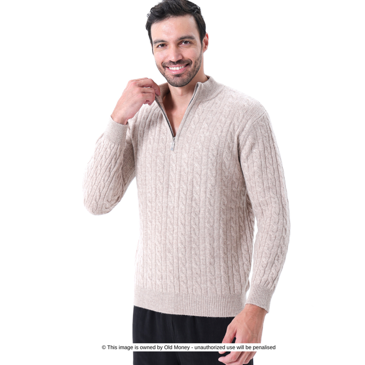 Laurent™ | Demi-zip tissé 100 % cachemire