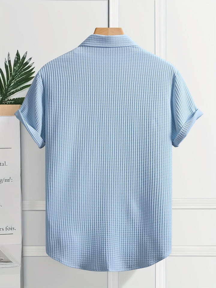Laurent™ | Chemise Texturée Marine Chic