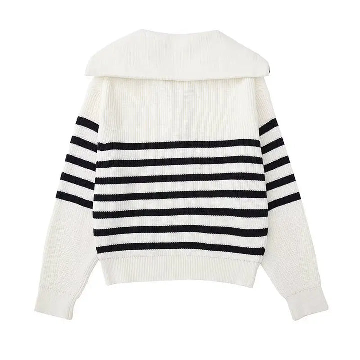 Laurent™ | Pull zippé rayé