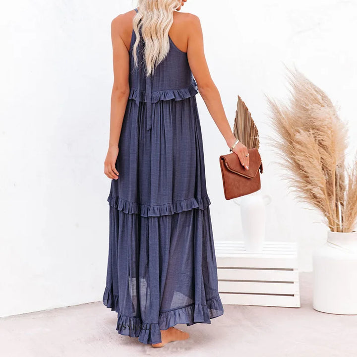 Sarah | Robe Maxi Volant Halter (Presque épuisé)