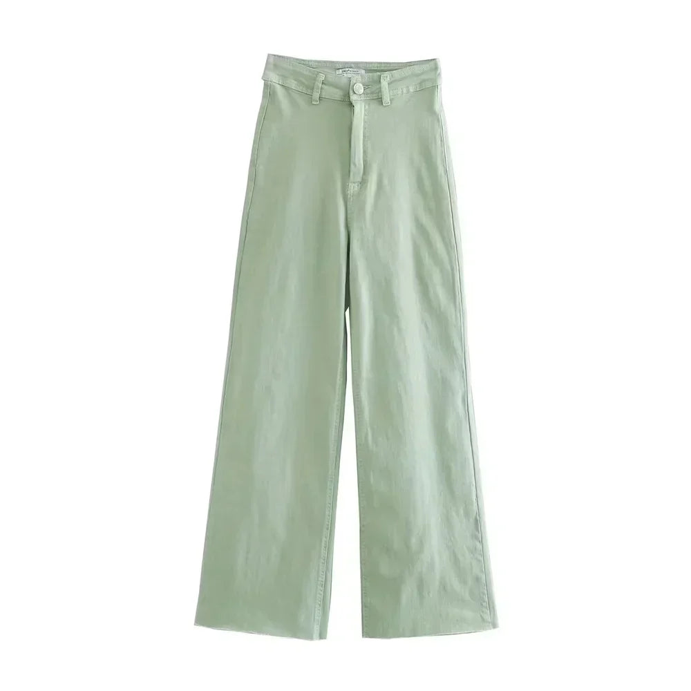 Henriette | Jean large pastel taille haute