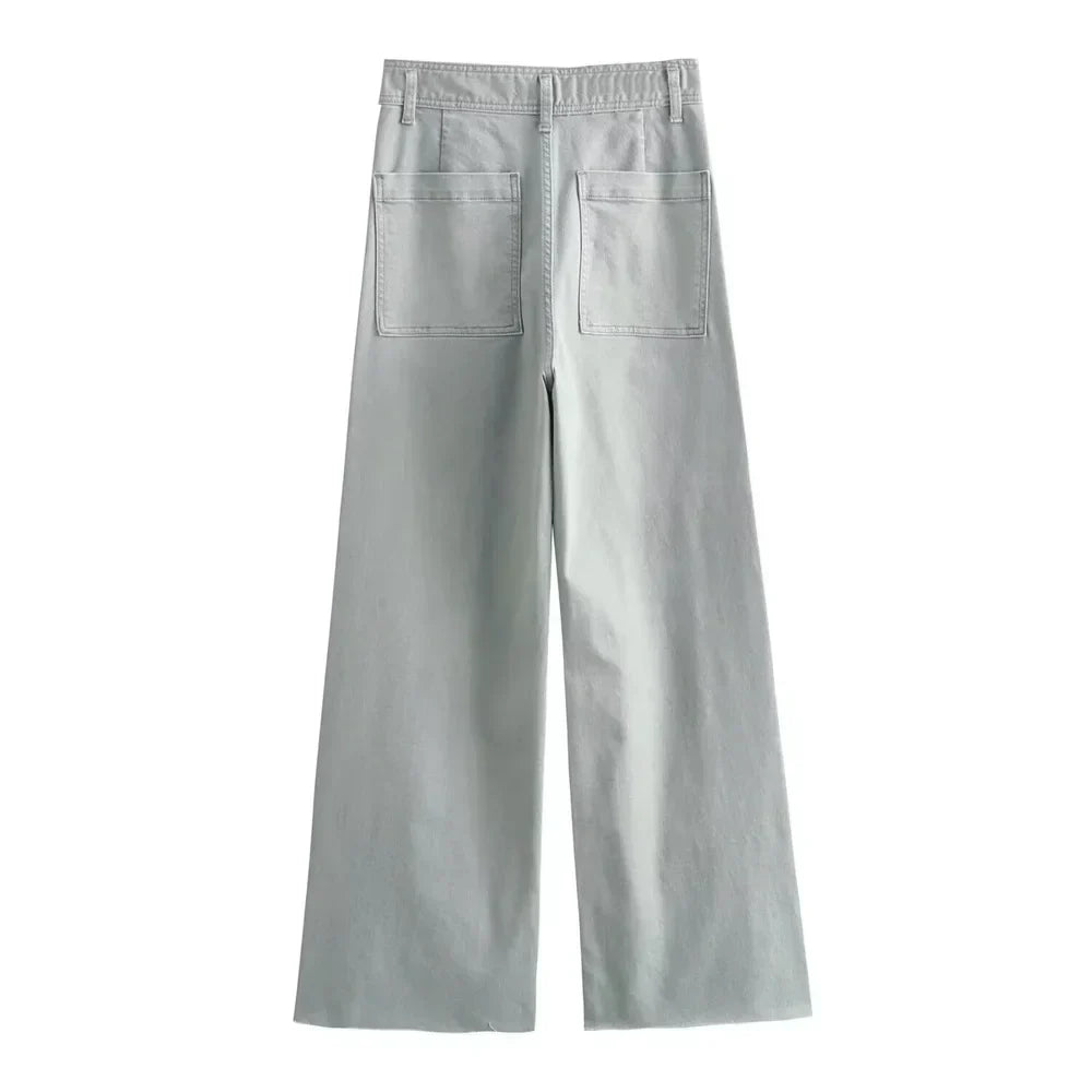 Henriette | Jean large pastel taille haute