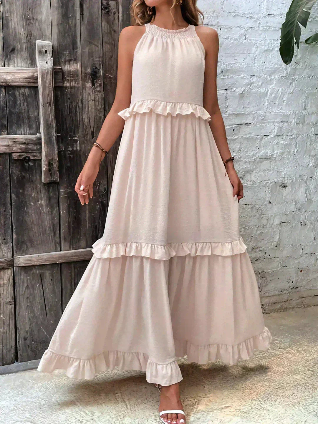 Sarah | Robe Maxi Volant Halter (Presque épuisé)