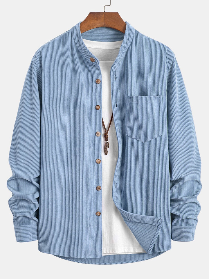 Laurent™ - Chemise en velours côtelé à col montant