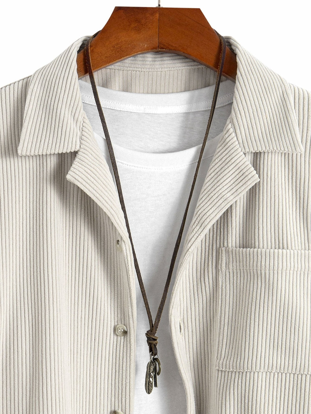 Laurent™ - Chemise à col cubain en velours côtelé