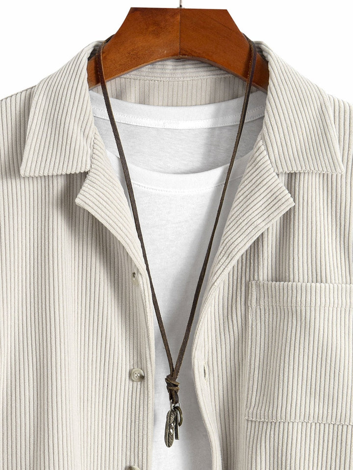 Laurent™ - Chemise à col cubain en velours côtelé