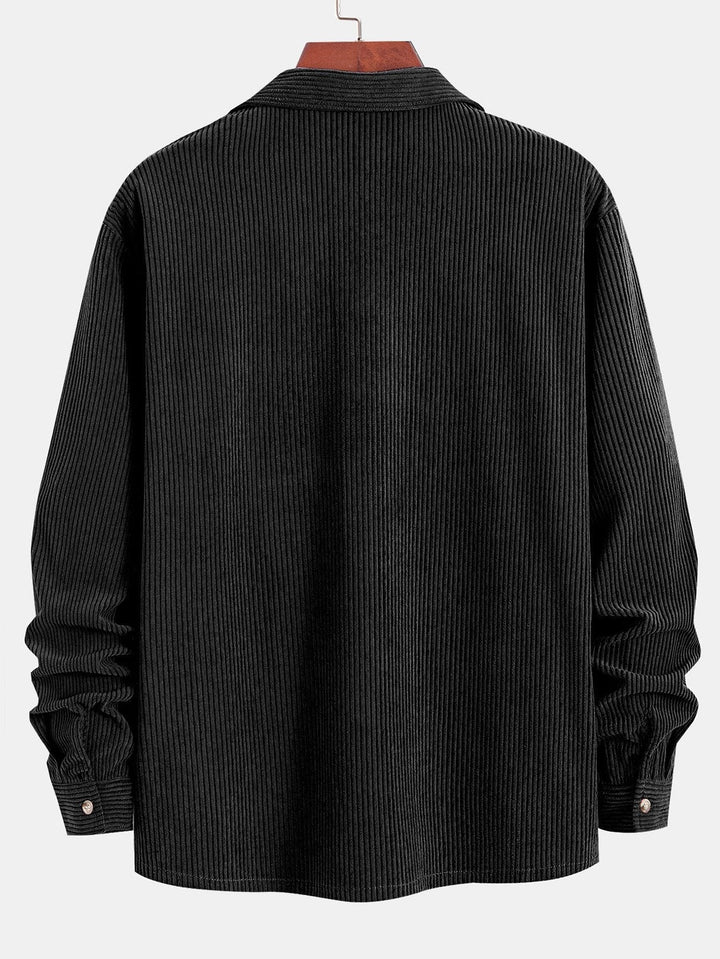 Laurent™ - Chemise à col cubain en velours côtelé