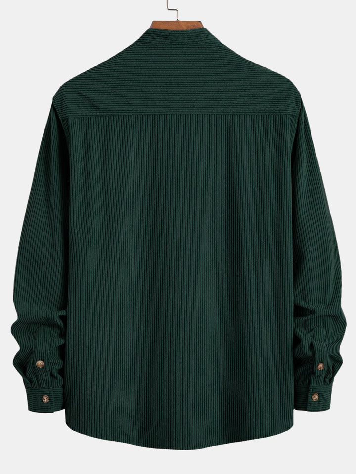 Laurent™ - Chemise en velours côtelé à col montant