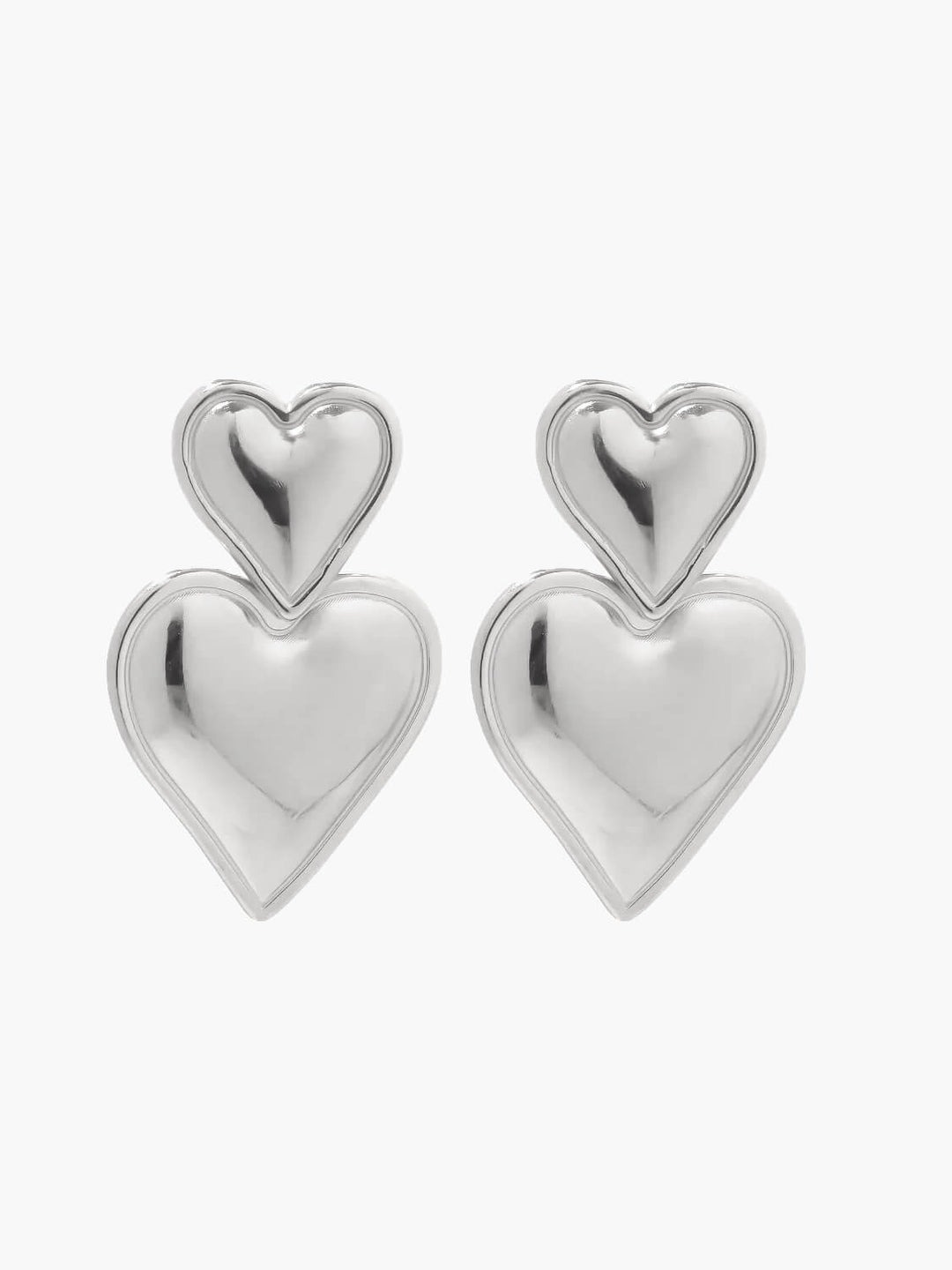 Adeline | Boucles d'oreilles en forme de cœur plaquées